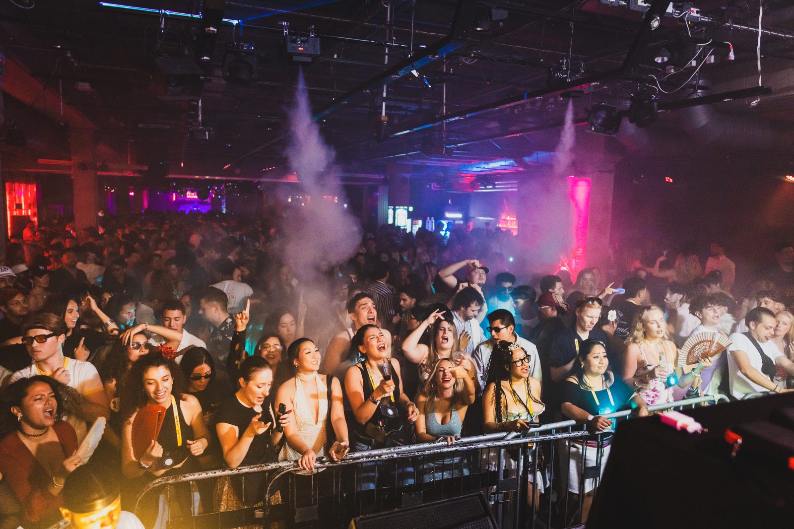 Warehouse club night crowd